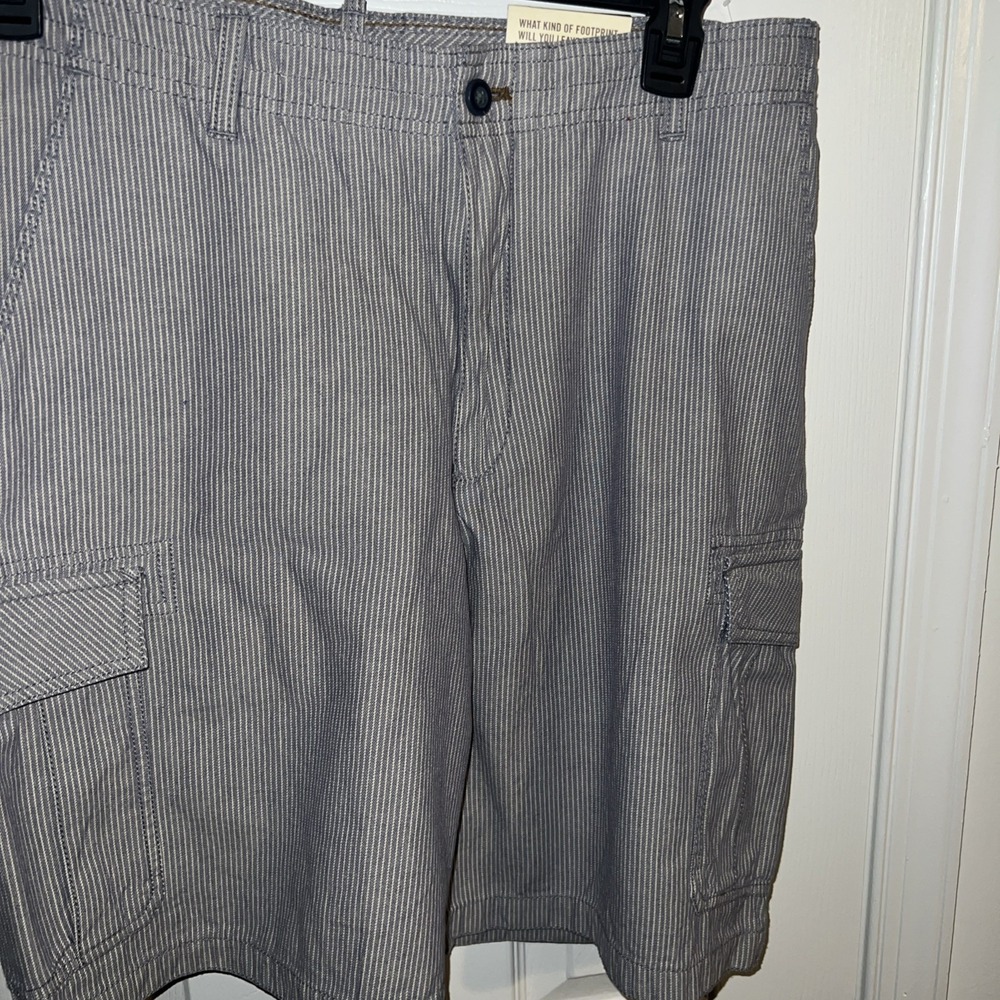 Timberland Men's Blue White Cargo Shorts Size 34 Cotton Bermuda New